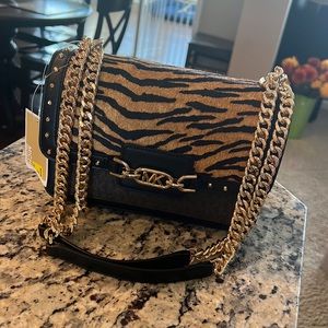 MICHAEL KORS BROWN MULTI PRINT HANDBAG